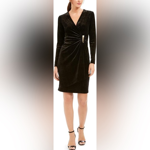 Calvin Klein Dresses & Skirts - Calvin Klein Black Long Sleeve Wrap Dress